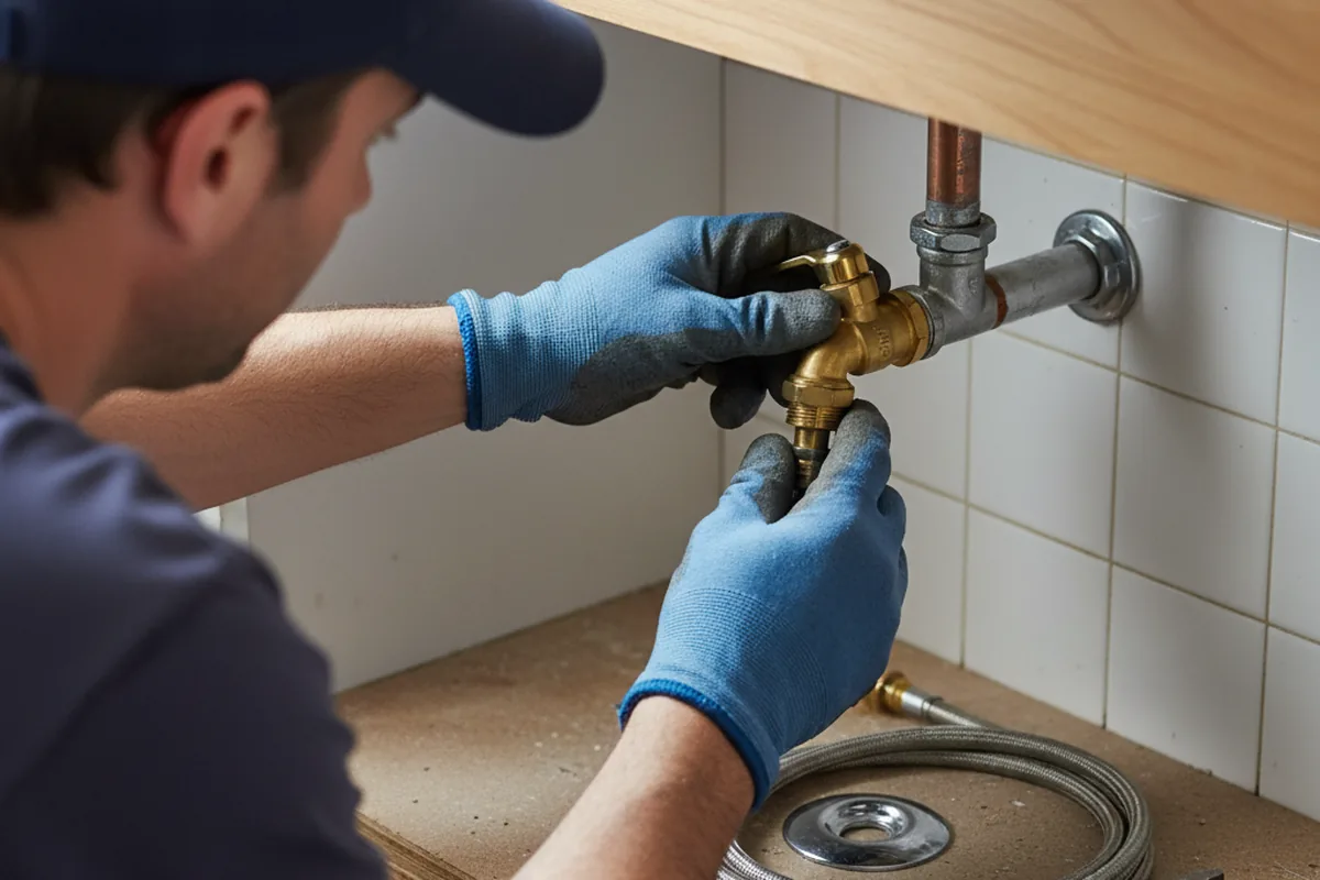 Shutoff valve and fitting work during Burst Pipe Repair in Saint Cloud